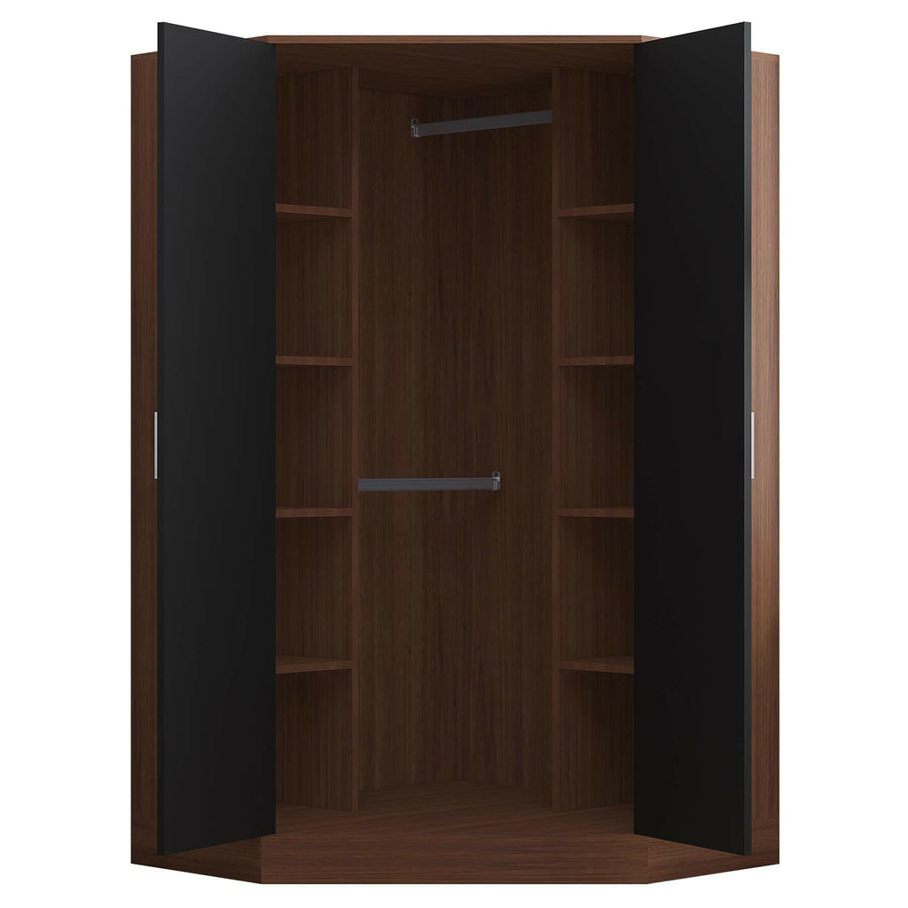 2 door corner black walnut