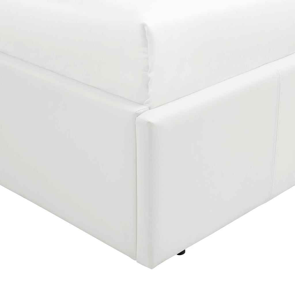 LUNA Faux Leather Ottoman Storage Bed Available Colour Size & Mattress Options