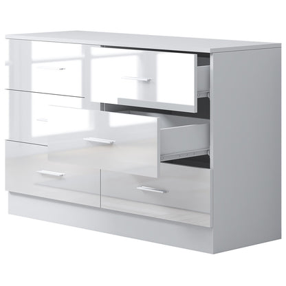 REFLECT High Gloss Bedroom Furniture Wardrobe Chest Bedside Desk Option in White