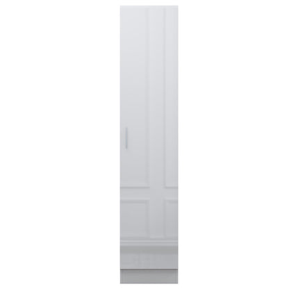 Reflect 1 Door High Gloss Wardrobe - White, Durable Melamine Finish - Modern Bedroom Storage - Single Door Wardrobe