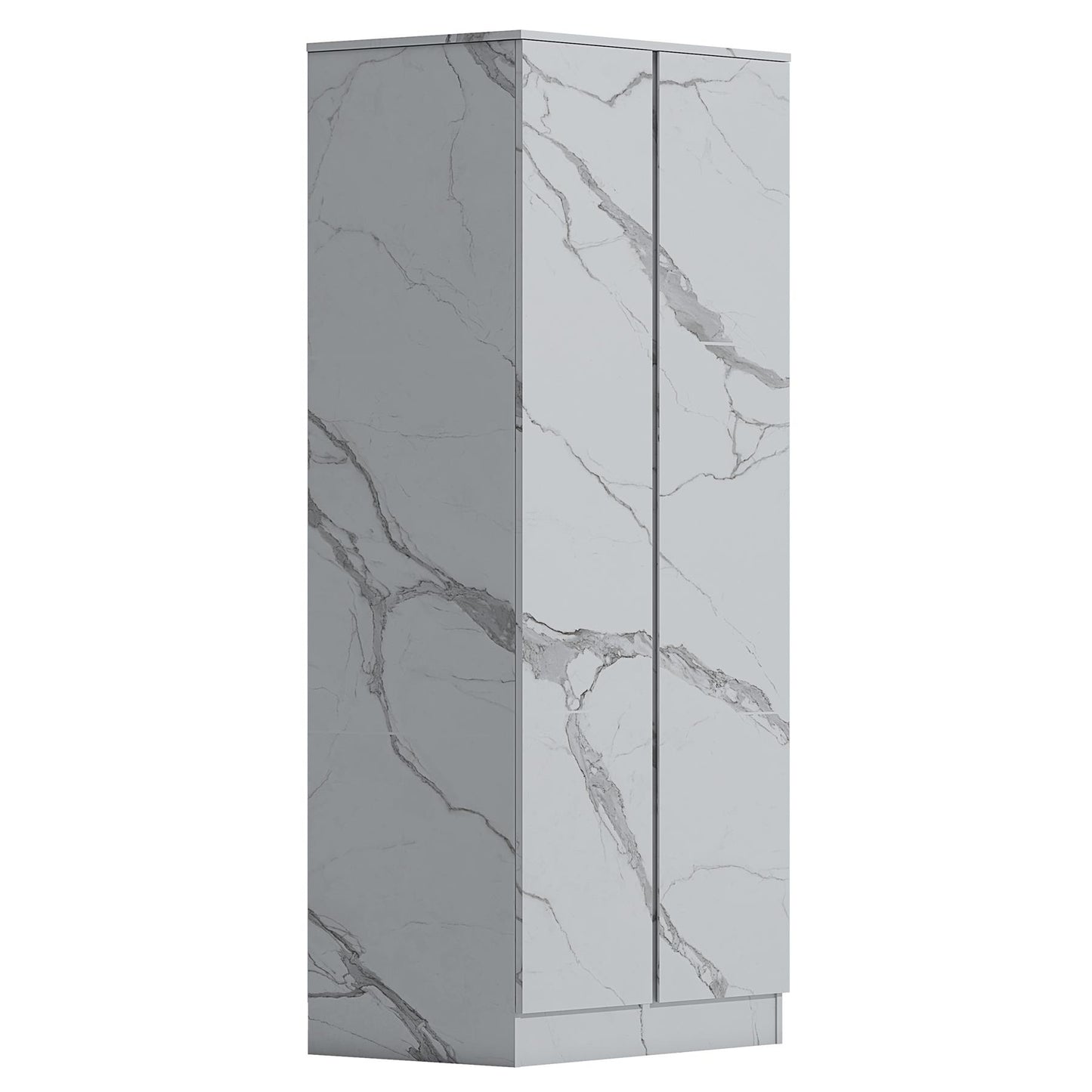ZITA White Marble Effect 2 Piece Wardrobe Bundle - 2 x 2-Door Wardrobes
