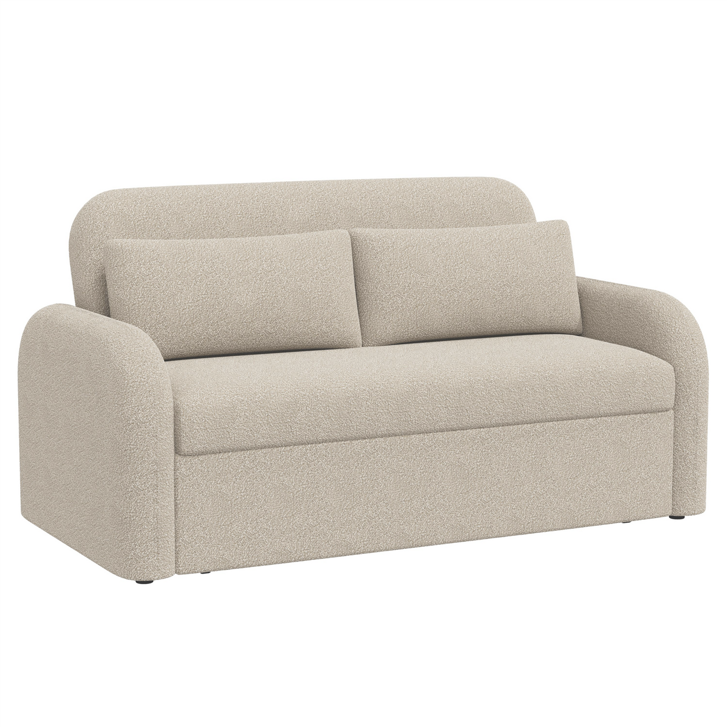 NOMA 2-Seater Boucle Pull Out Sofa Bed with Matching Cushions - Beige