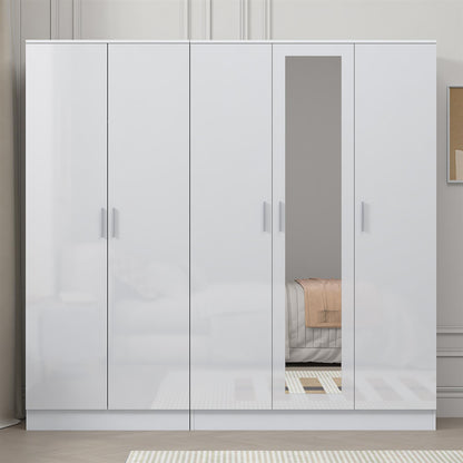 REFLECT 2pc Wardrobe Bundle - 3 Door Mirror + 2 Door Plain - 4 Colour Options