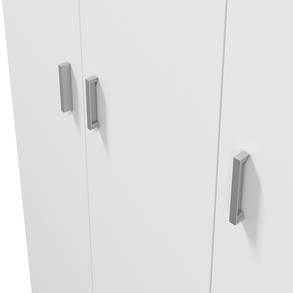 VITA White 3 Door Broom Cupboard - Modular Kitchen & Utility Room Cleaning Storage Cabinet