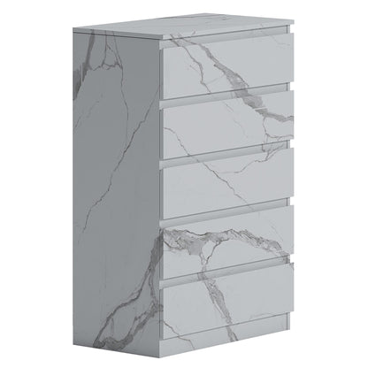 ZITA Bedroom Furniture Wardrobe Chest Bedside in White OR Grey Marble Colour