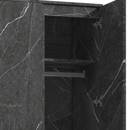 ZITA Bedroom Furniture Range Wardrobe Chest Bedside in Grey Marble Effect
