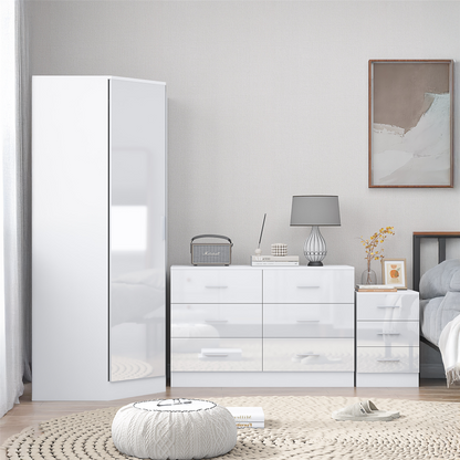 REFLECT 1dr Corner Bedroom Furniture Bundles Chest, Bedsides, Desks - 4 Colours