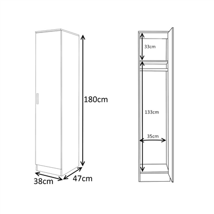 Reflect 3pc Wardrobe Bundle - 2 Door Corner + 2x 1 Door Plain - White Gloss & Matt White