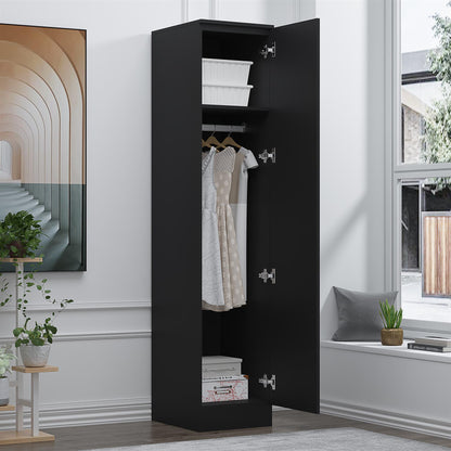 REFLECT High Gloss Bedroom Furniture Wardrobe Chest Bedside Desk Option in Black