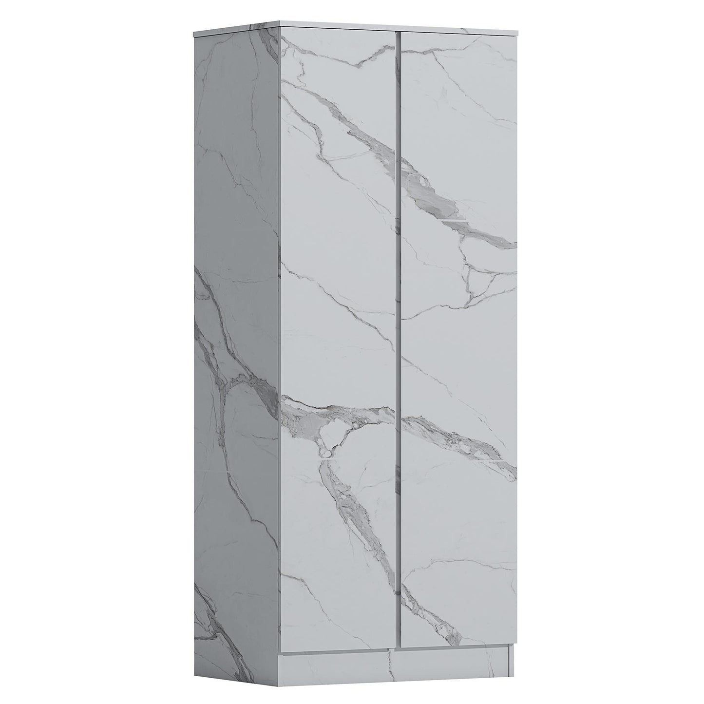ZITA Bedroom Furniture Range Wardrobe Chest Bedside in White Marble Effect