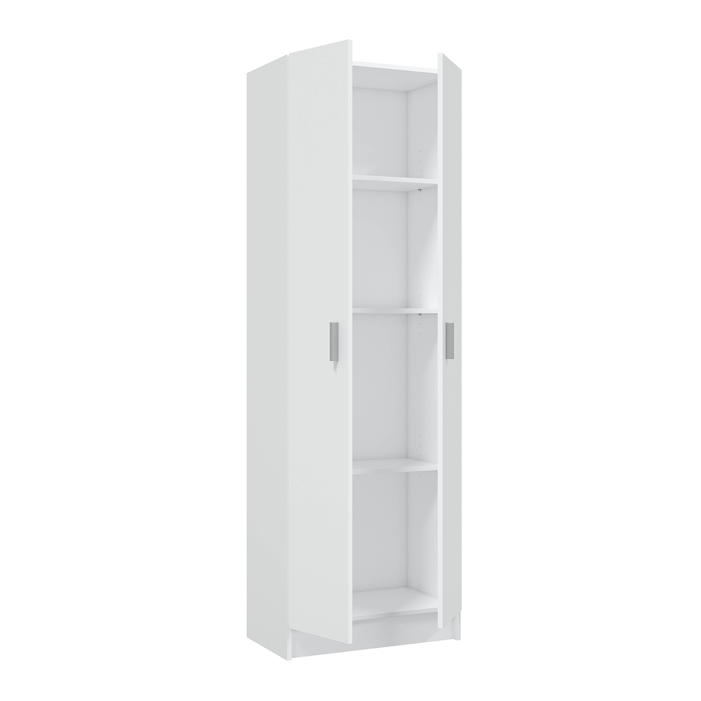 Vita White 2 Door 4 Shelf Kitchen Utility Room Cabinet - Modular Cleaning Storage
