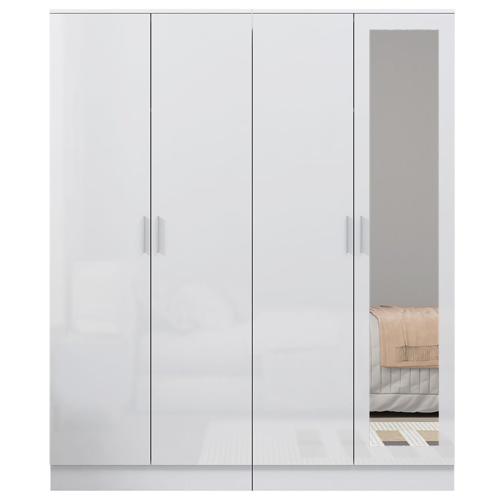REFLECT Gloss 2pc Wardrobe Bundle - 2 Door Mirror + 2 Door Plain - 4 Colours