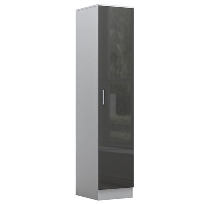REFLECT High Gloss Bedroom Furniture Wardrobe Chest Bedside Desk in Grey/White