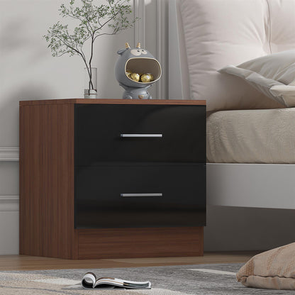 REFLECT Gloss Bedroom Furniture 2 Drawer Bedside - 4 Colour Options