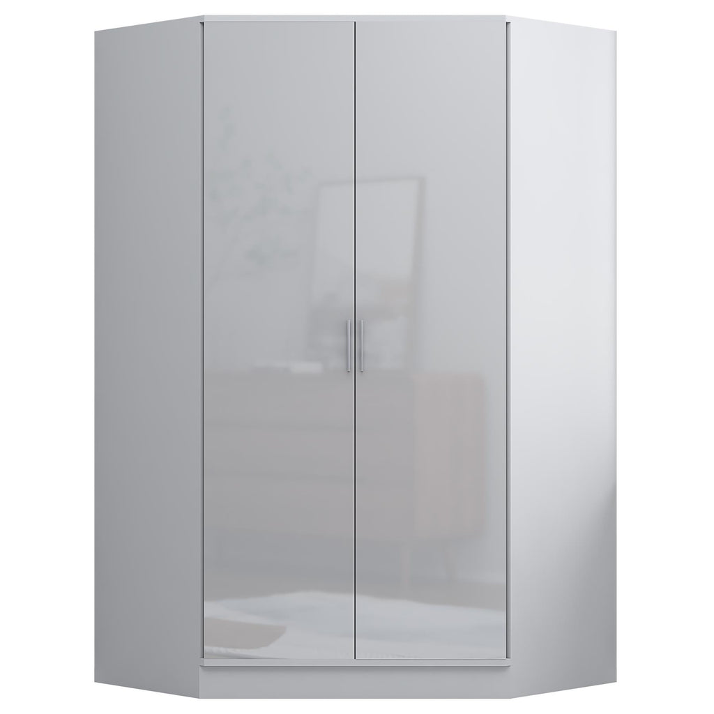 REFLECT High Gloss Bedroom Furniture Wardrobe Chest Bedside Desk Option in White