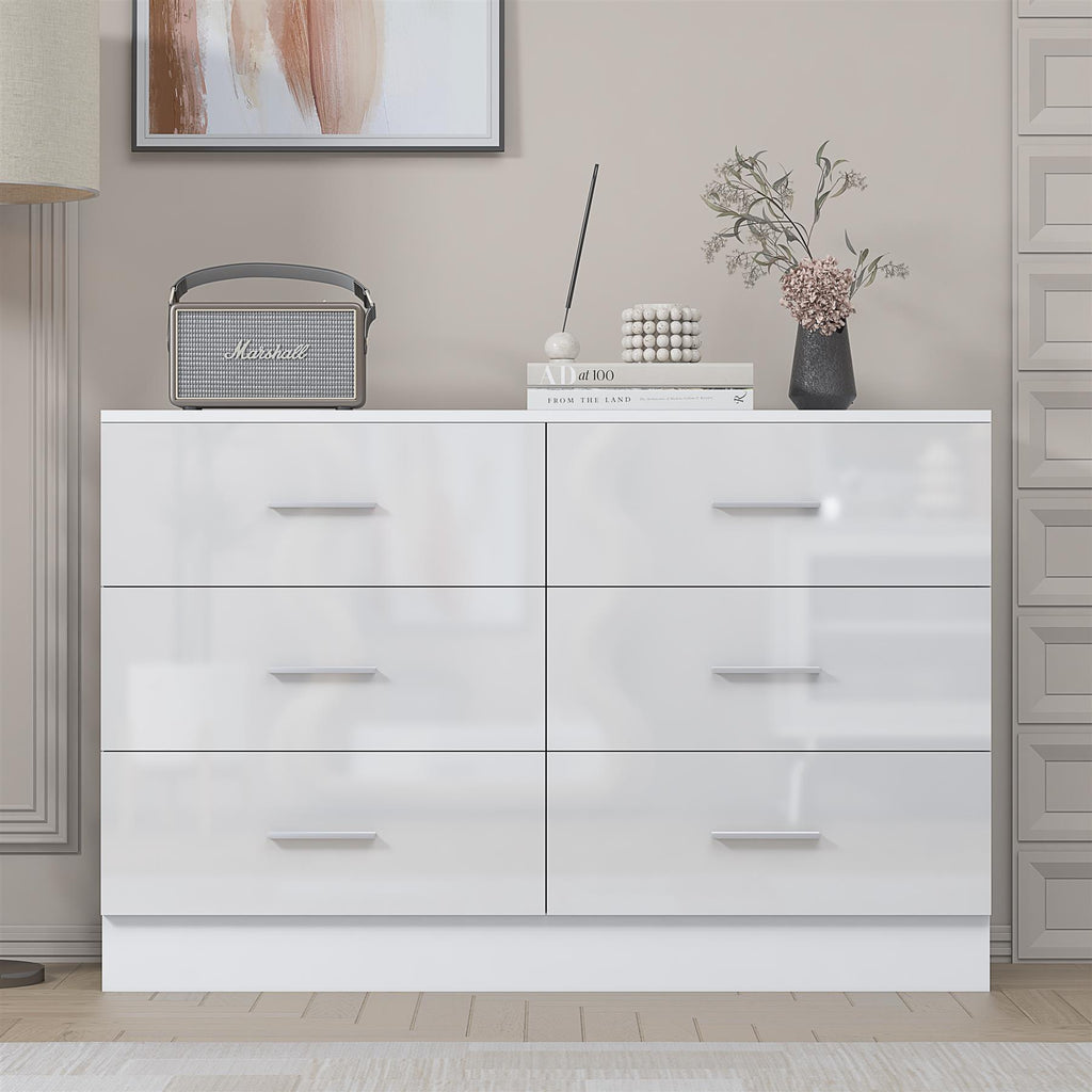 REFLECT Gloss Bedroom Furniture Wardrobe Chest Bedside Desk - 4 Colour Options