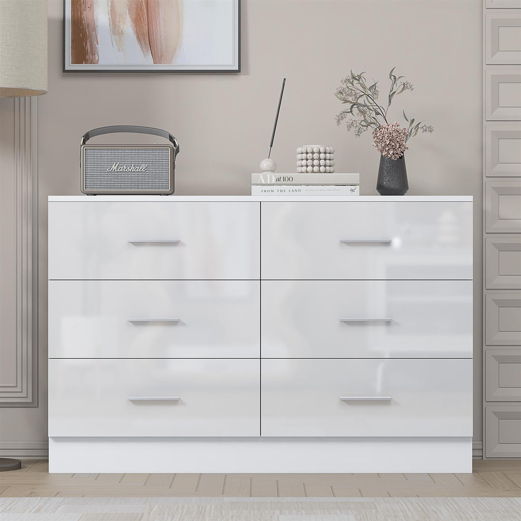REFLECT High Gloss Bedroom Furniture Wardrobe Chest Bedside Desk Option in White