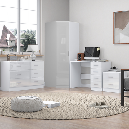 REFLECT 1dr Corner Bedroom Furniture Bundles Chest, Bedsides, Desks - 4 Colours