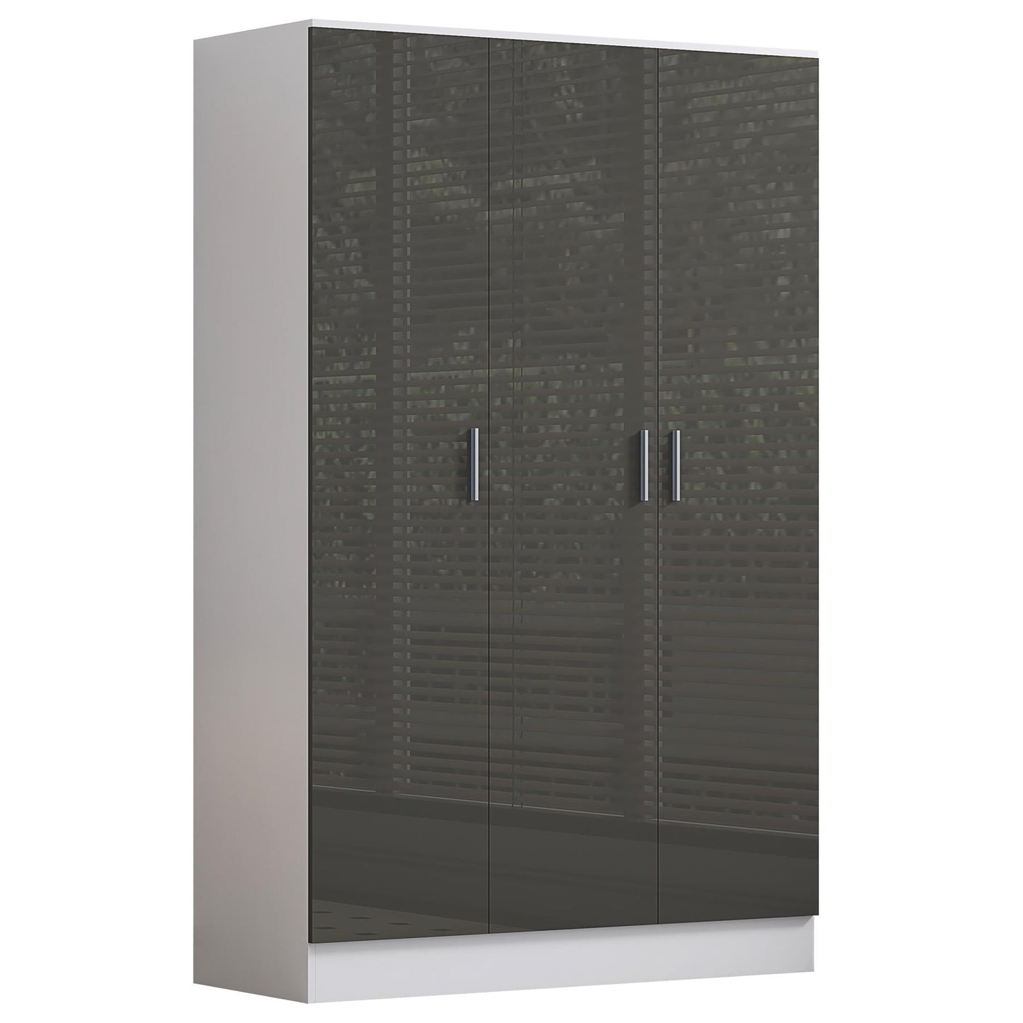 REFLECT Gloss 3pc Bedroom Set - 3 Door Wardrobe + 5 Draw Chest + Bedside