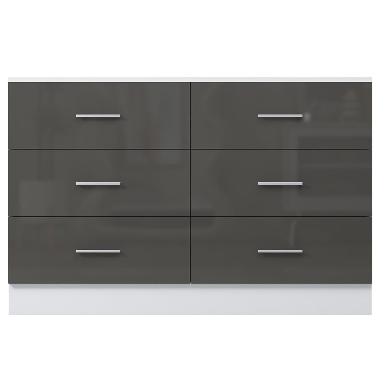 REFLECT High Gloss Bedroom Furniture Wardrobe Chest Bedside Desk in Grey/White
