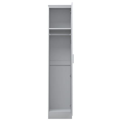 Reflect 1 Door High Gloss Wardrobe - White, Durable Melamine Finish - Modern Bedroom Storage - Single Door Wardrobe
