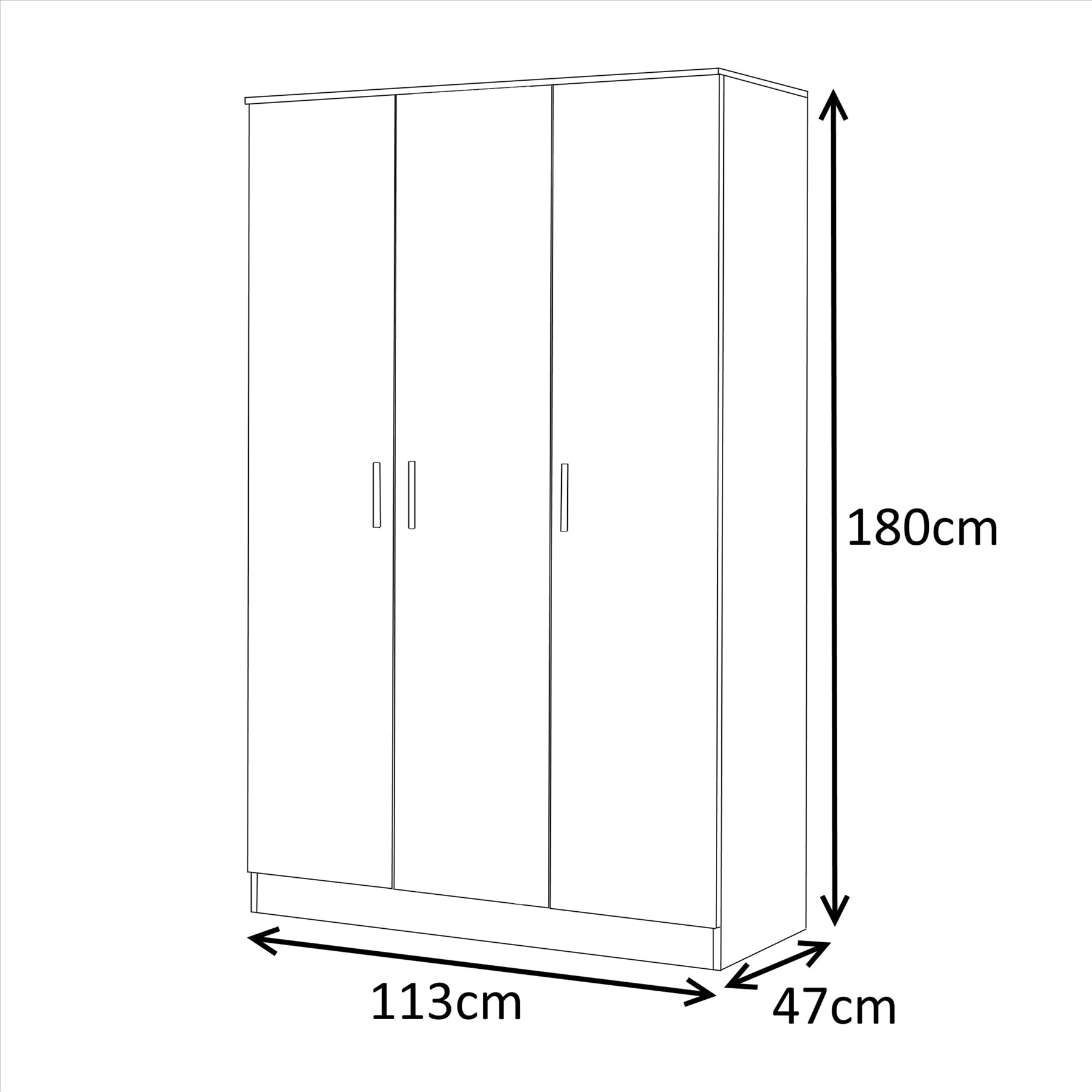 REFLECT High Gloss Bedroom Furniture Wardrobe Chest Bedside Desk in Grey/White