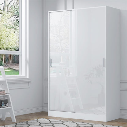 REFLECT Gloss Bedroom Furniture Wardrobe Chest Bedside Desk - 4 Colour Options