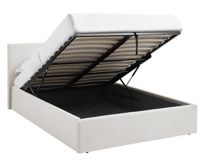 TEDDY 5FT Kingsize Boucle Ottoman Storage Bed - 2 Colour + Mattress Option