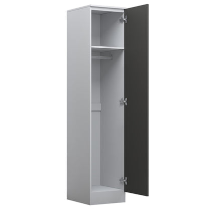 Reflect 3pc Wardrobe Bundle - 2 Door Corner + 2 Door Plain + 1 Door Plain - Grey Gloss & Matt White