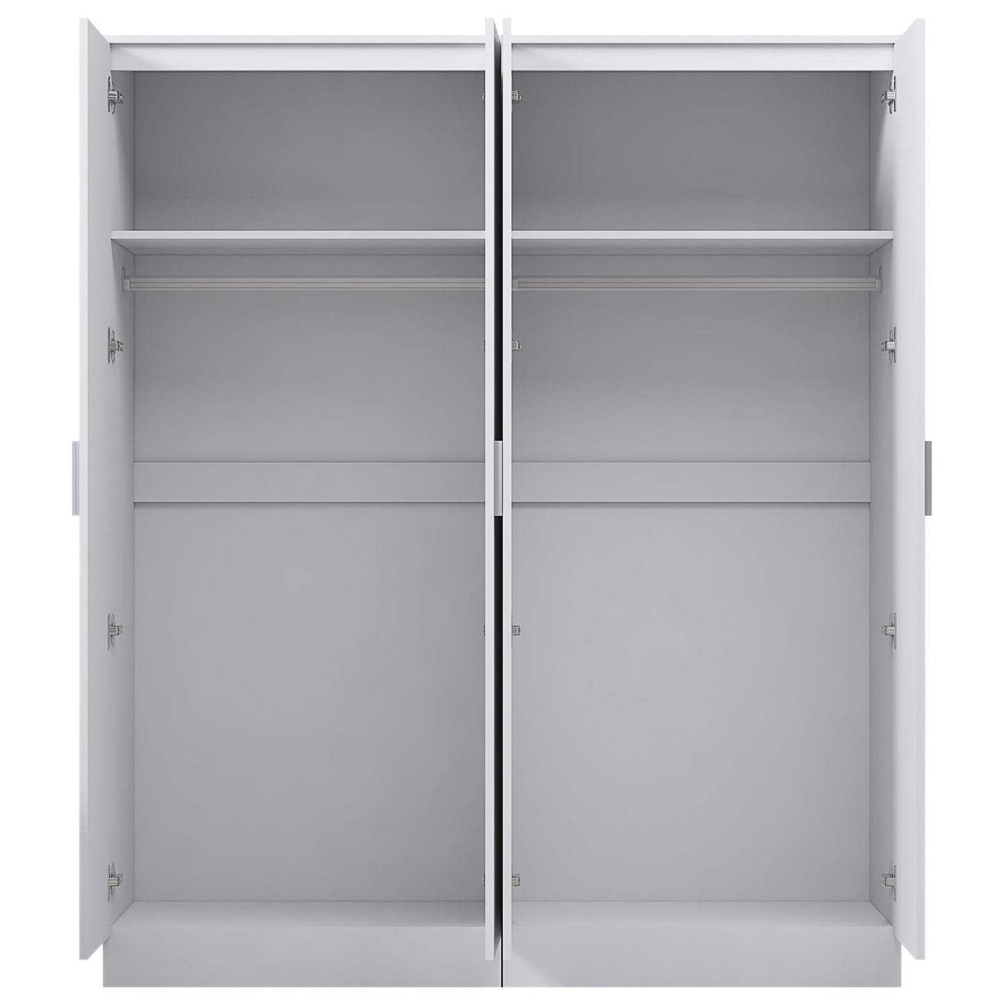 Reflect 2pc Wardrobe Bundle - 2 Door Mirror + 2 Door Plain - White Gloss & Matt White