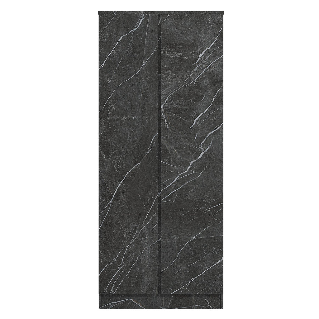 ZITA Grey Marble Effect 2 Door Plain Wardrobe - Bedroom Storage, Stylish and Spacious