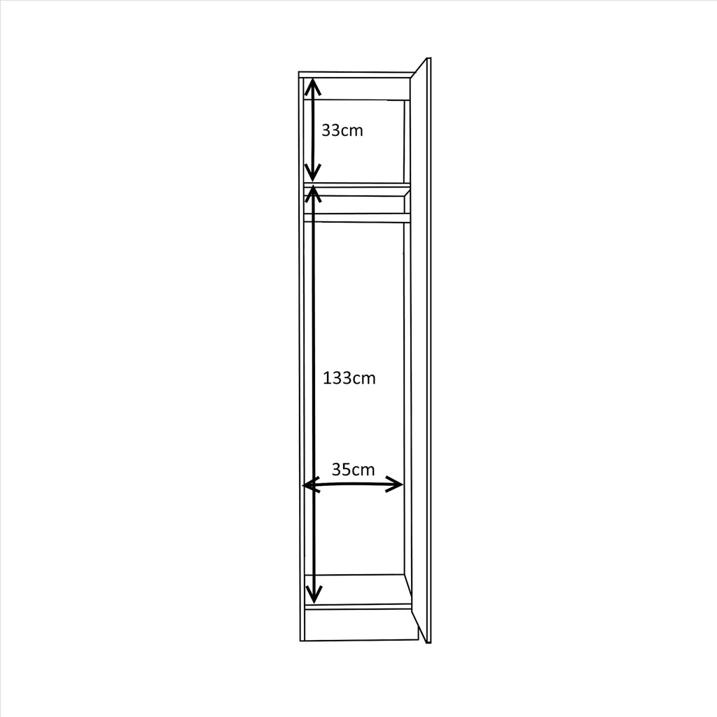 REFLECT High Gloss Bedroom Furniture Wardrobe Chest Bedside Desk - Black/Walnut