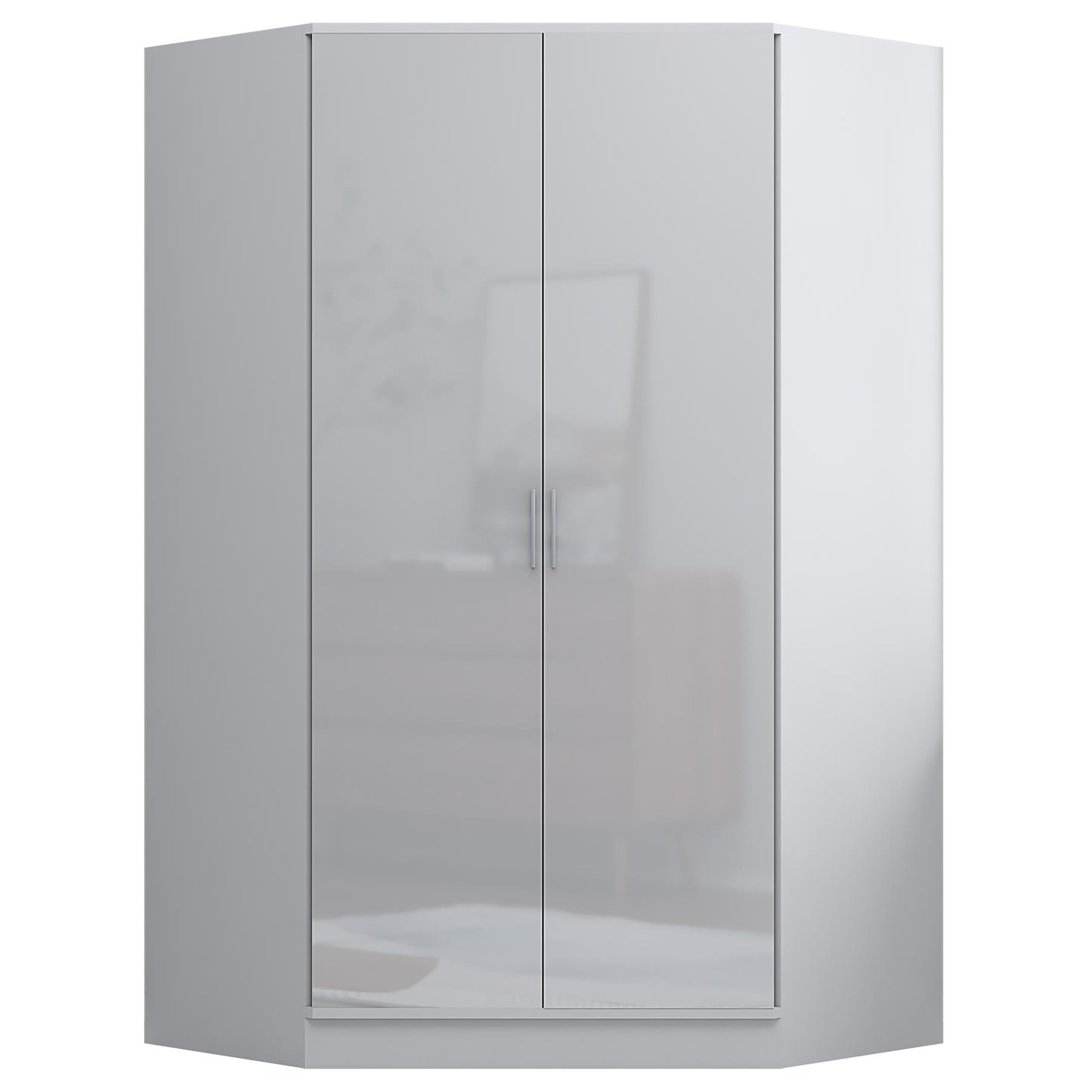 REFLECT Gloss 7 Door Wardrobe Bundle - Corner + 3dr Mirror + Double Wardrobe