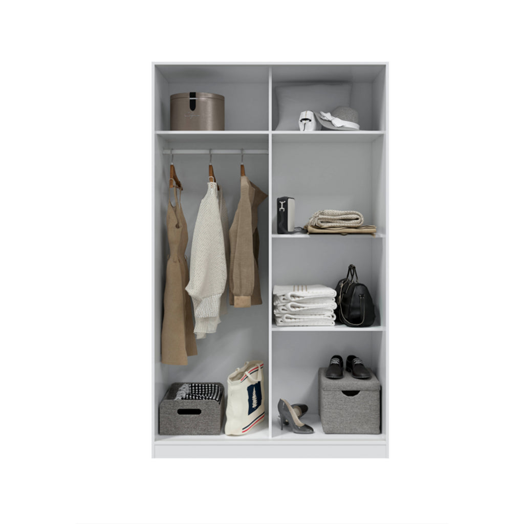 TOP White 2 Door Large Modern Sliding Bedroom Wardrobe