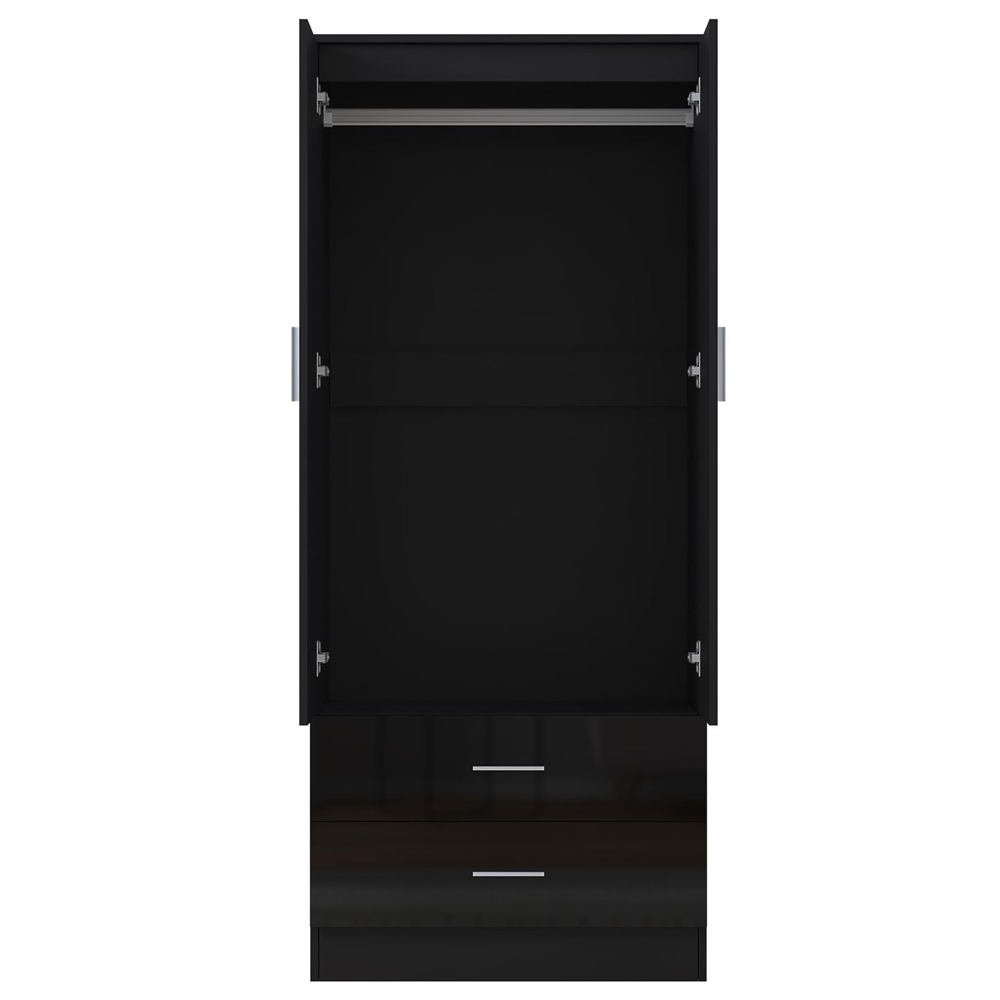 REFLECT Gloss Bedrooom 2 Door & 2 Drawer Combination Wardrobe - 4 Colour Options