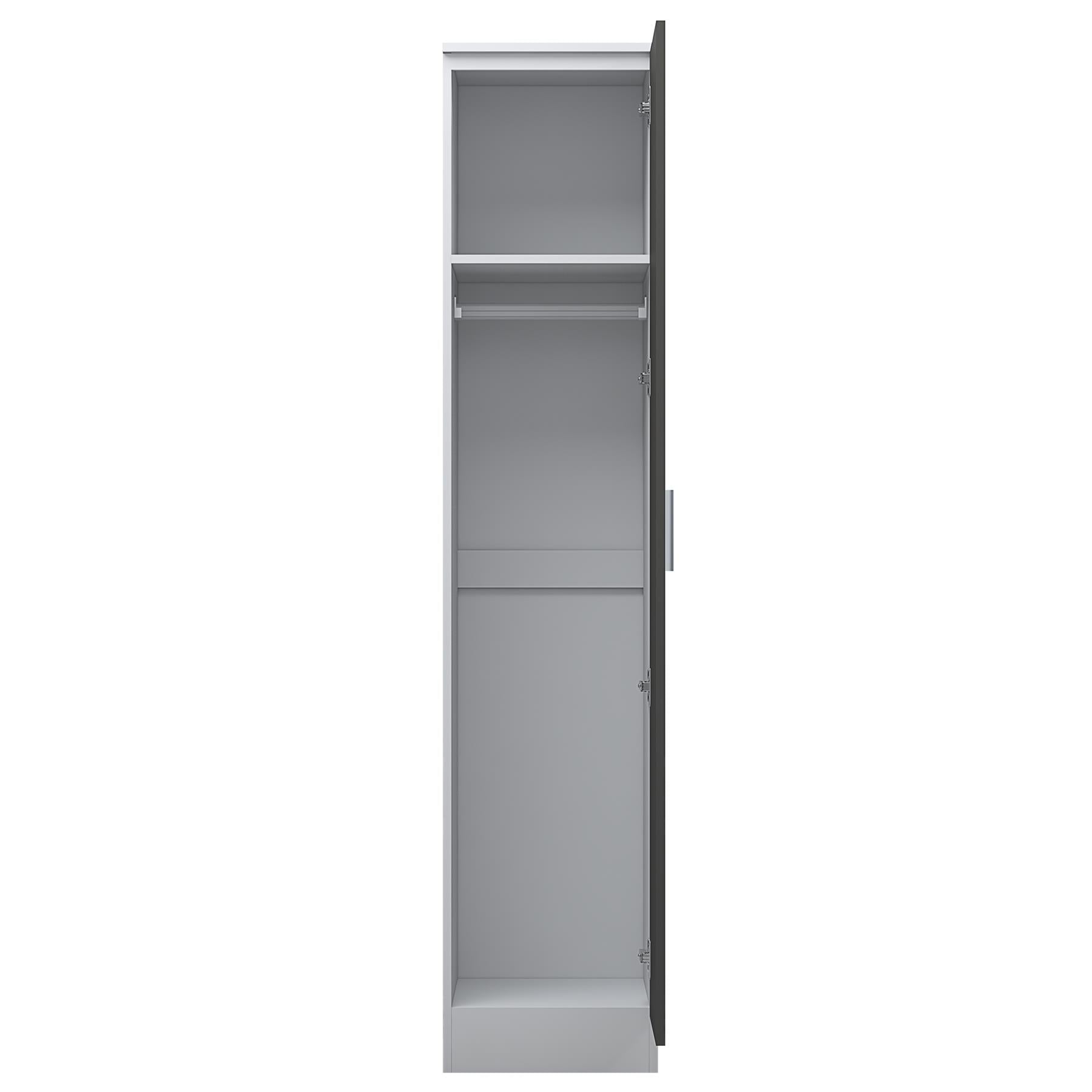 REFLECT High Gloss Bedroom Furniture Wardrobe Chest Bedside Desk in Grey/White