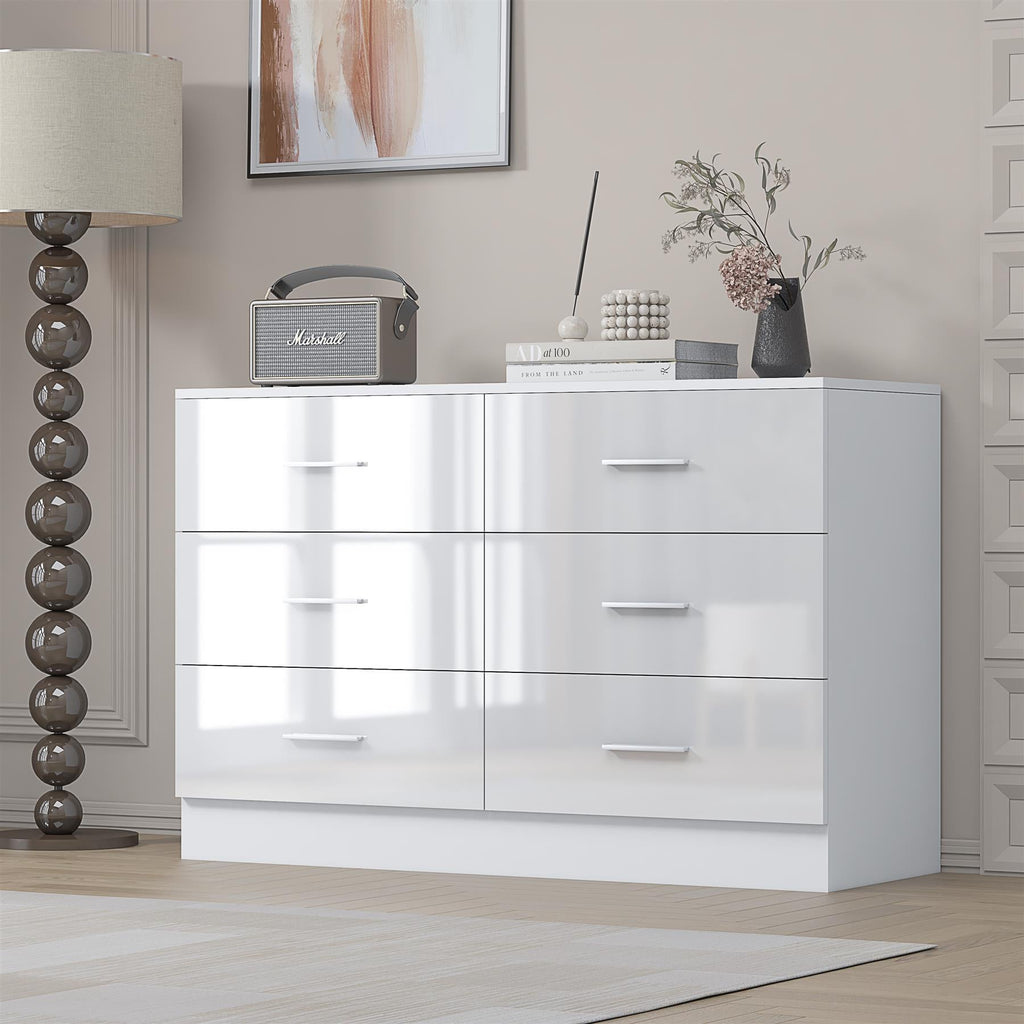 REFLECT High Gloss Bedroom Furniture Wardrobe Chest Bedside Desk Option in White