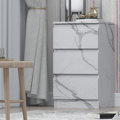 ZITA Bedroom Furniture Wardrobe Chest Bedside in White OR Grey Marble Colour