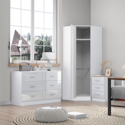 REFLECT 1dr Corner Bedroom Furniture Bundles Chest, Bedsides, Desks - 4 Colours