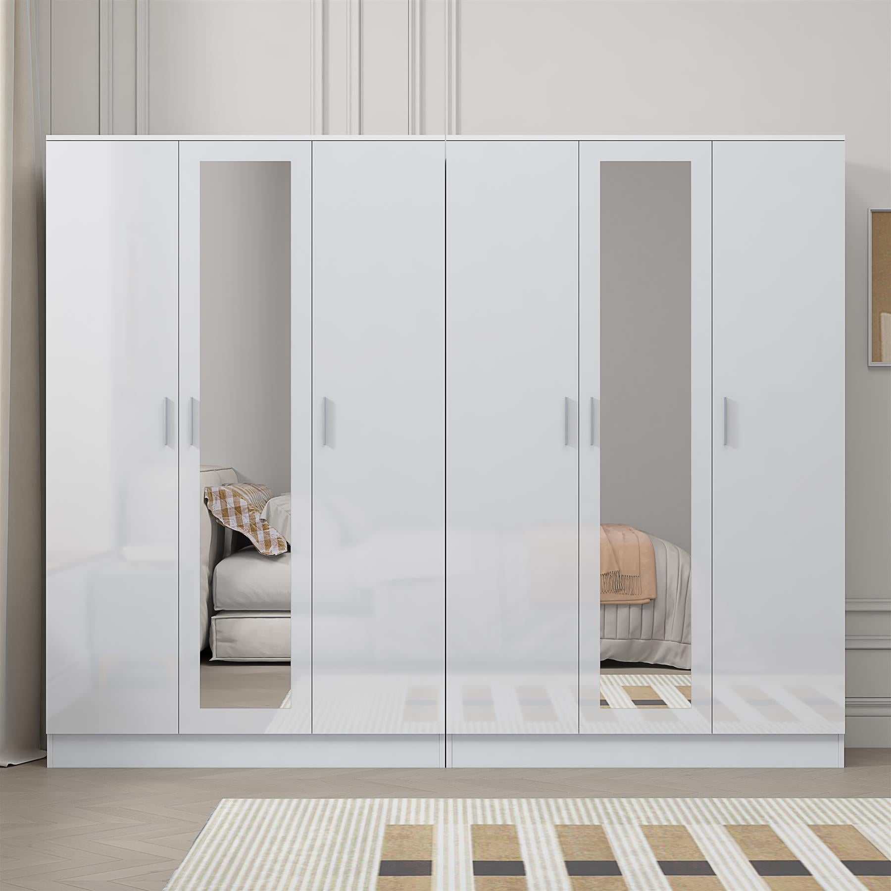 REFLECT 2pc Wardrobe Bundle - 3 Door Mirror + 3 Door Mirror - 4 Colour Options