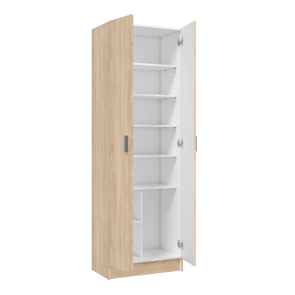 Vita Oak 2 Door Shoe & Boot Cupboard - Modular Kitchen Utility Room Cleaning Cabinet