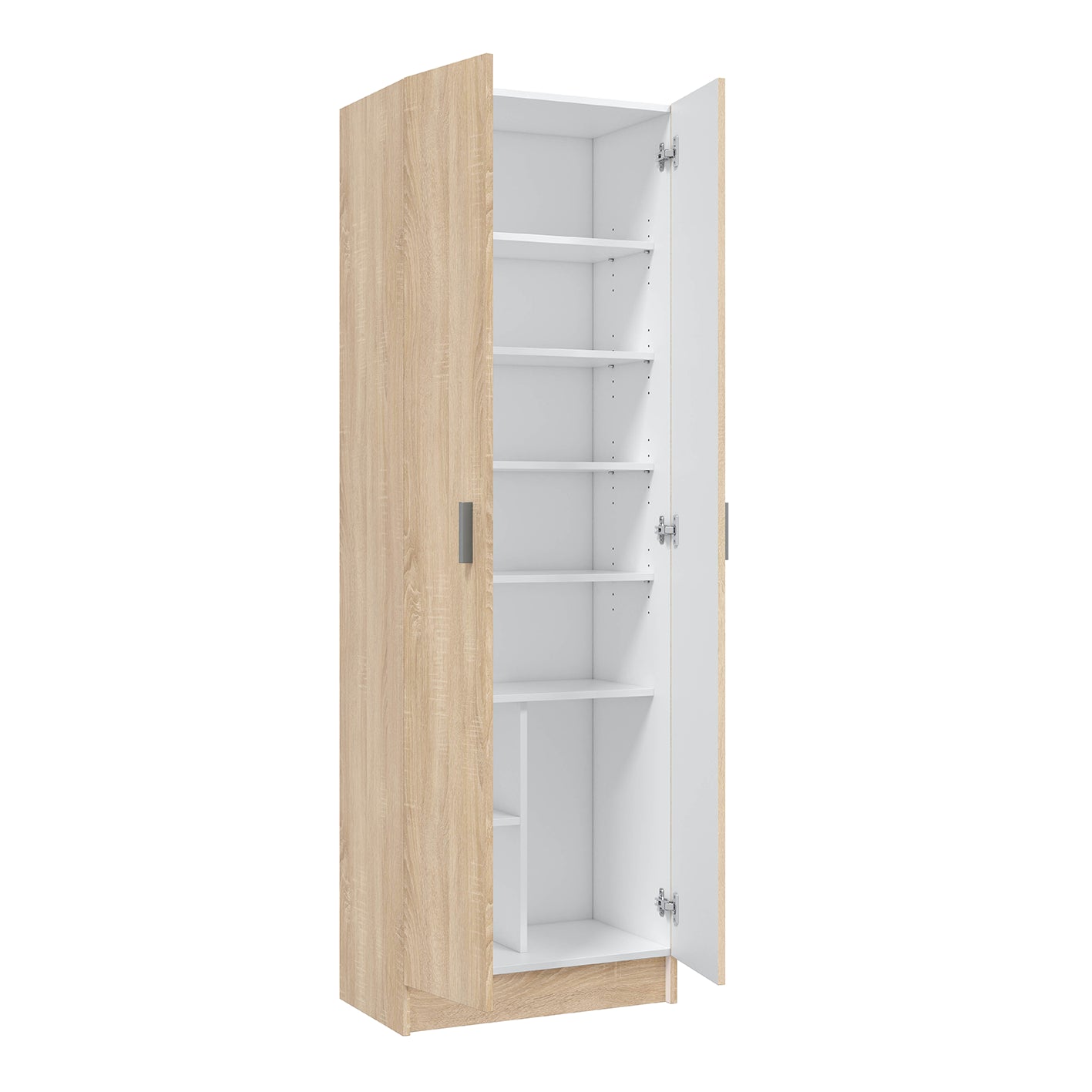 Vita Oak 2 Door Shoe & Boot Cupboard - Modular Kitchen Utility Room Cleaning Cabinet