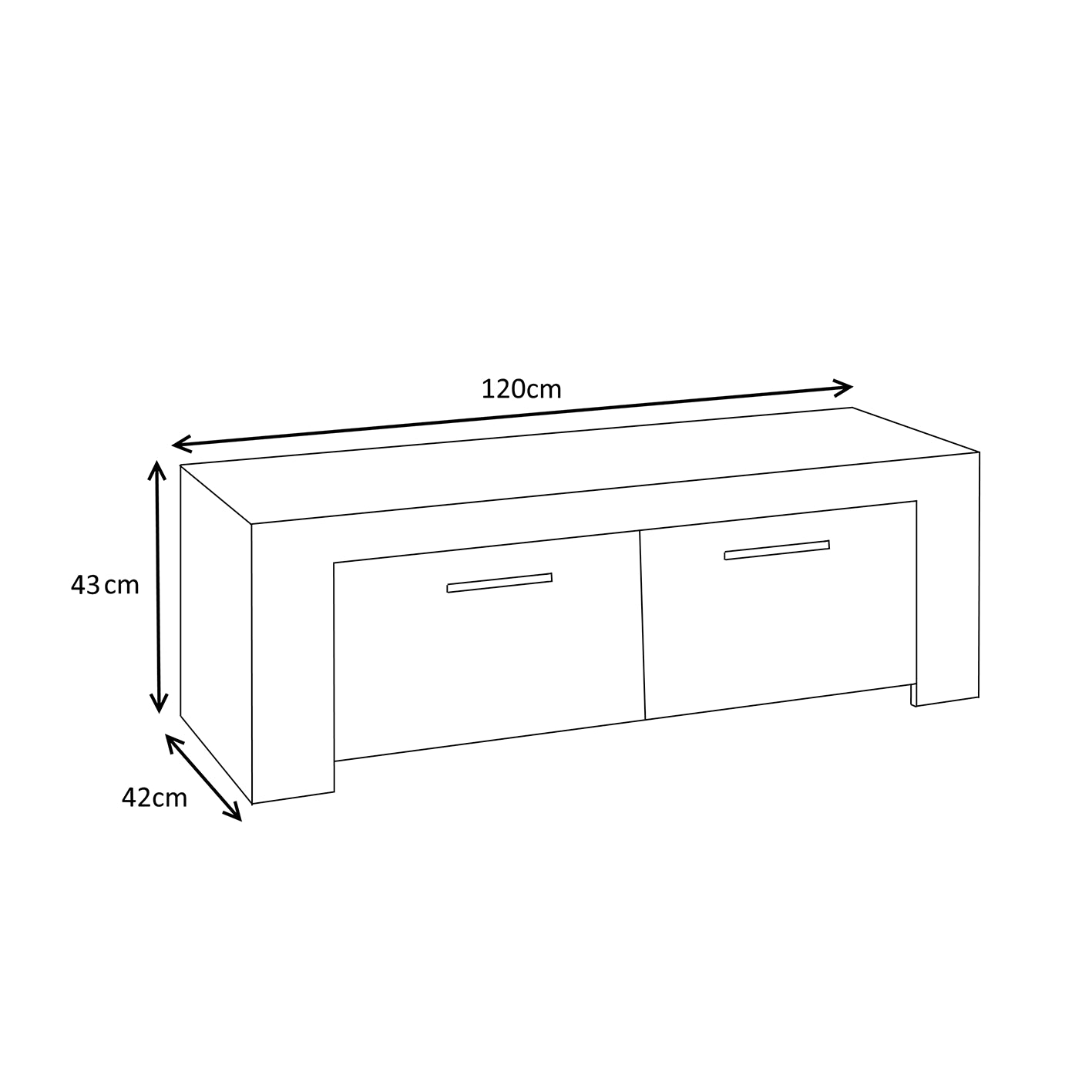 AMBIT White Dual Zone Under TV Unit - Modern Media Entertainment Cabinet
