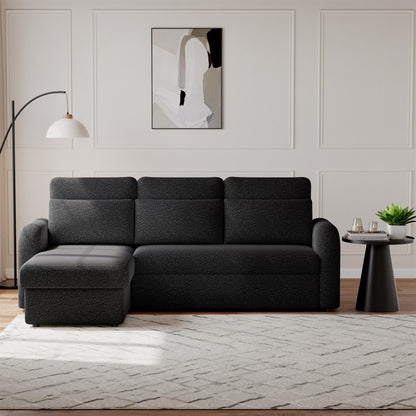 FLYN 3 Seater L Shape Boucle Pull Out Sofabed - 3 Colour Options