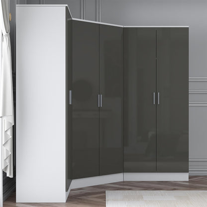REFLECT Gloss 6 Door Wardrobe Bundle - 2 Door Corner + 2 Door + 2 Door Wardrobe