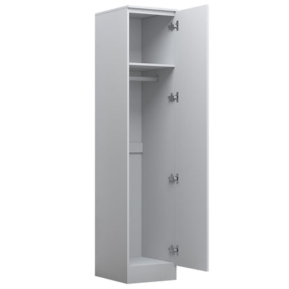 Reflect 1 Door High Gloss Wardrobe - White, Durable Melamine Finish - Modern Bedroom Storage - Single Door Wardrobe