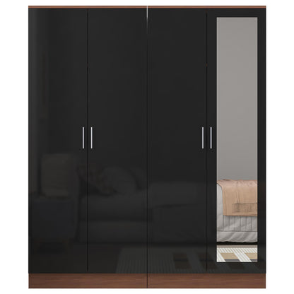 REFLECT Gloss 2pc Wardrobe Bundle - 2 Door Mirror + 2 Door Plain - 4 Colours