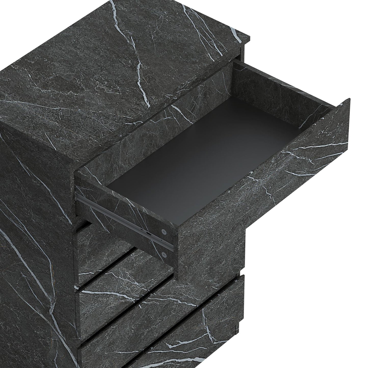 ZITA Bedroom Furniture Range Wardrobe Chest Bedside in Grey Marble Effect