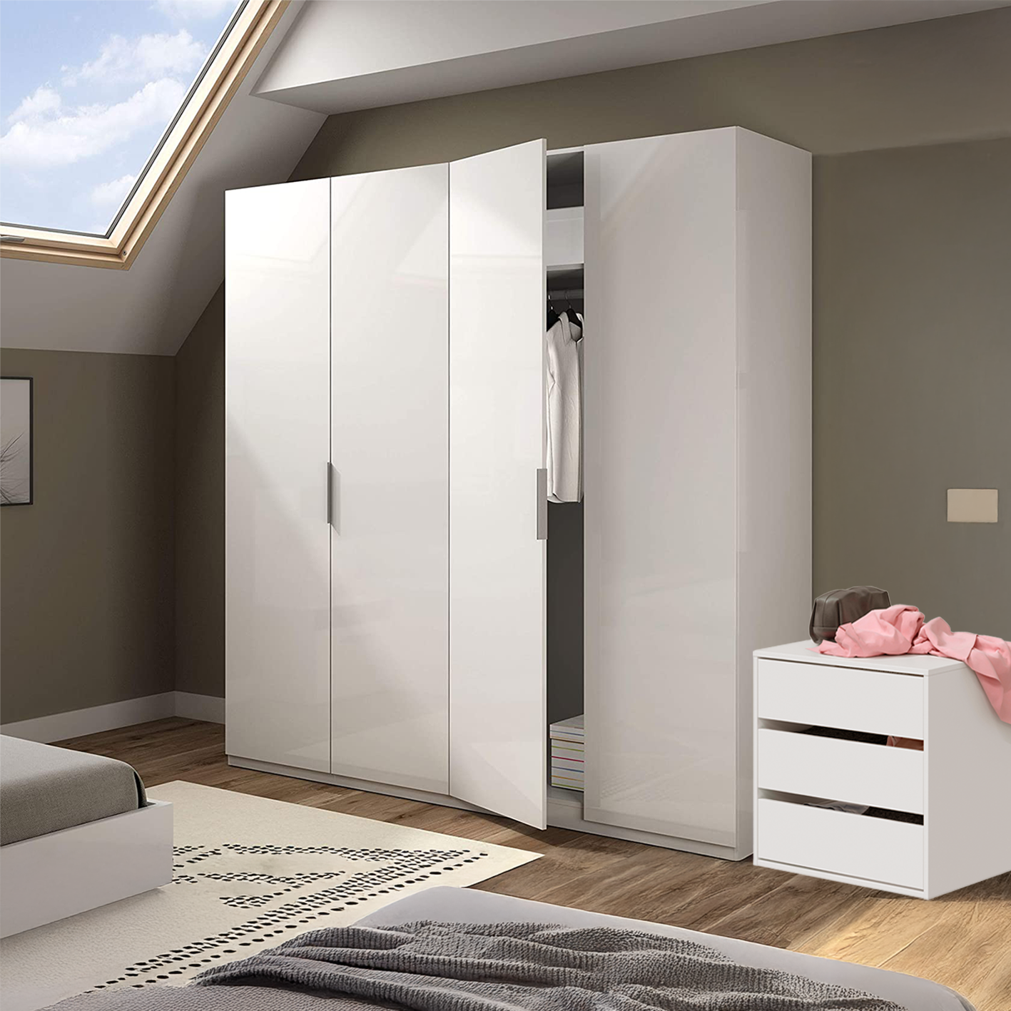 Modern Hinged/Sliding Wardrobes - Optional Internal Drawer & Colour Options