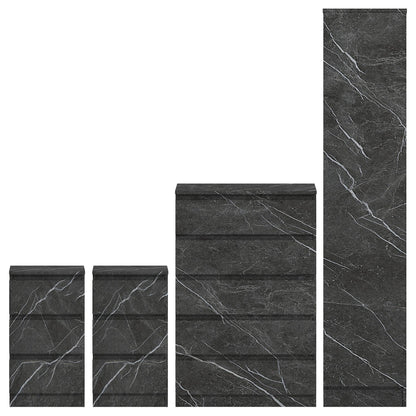 ZITA 4pc Set - 1 Door Wardrobe + Tall Chest + 2 Bedsides in White OR Grey Marble